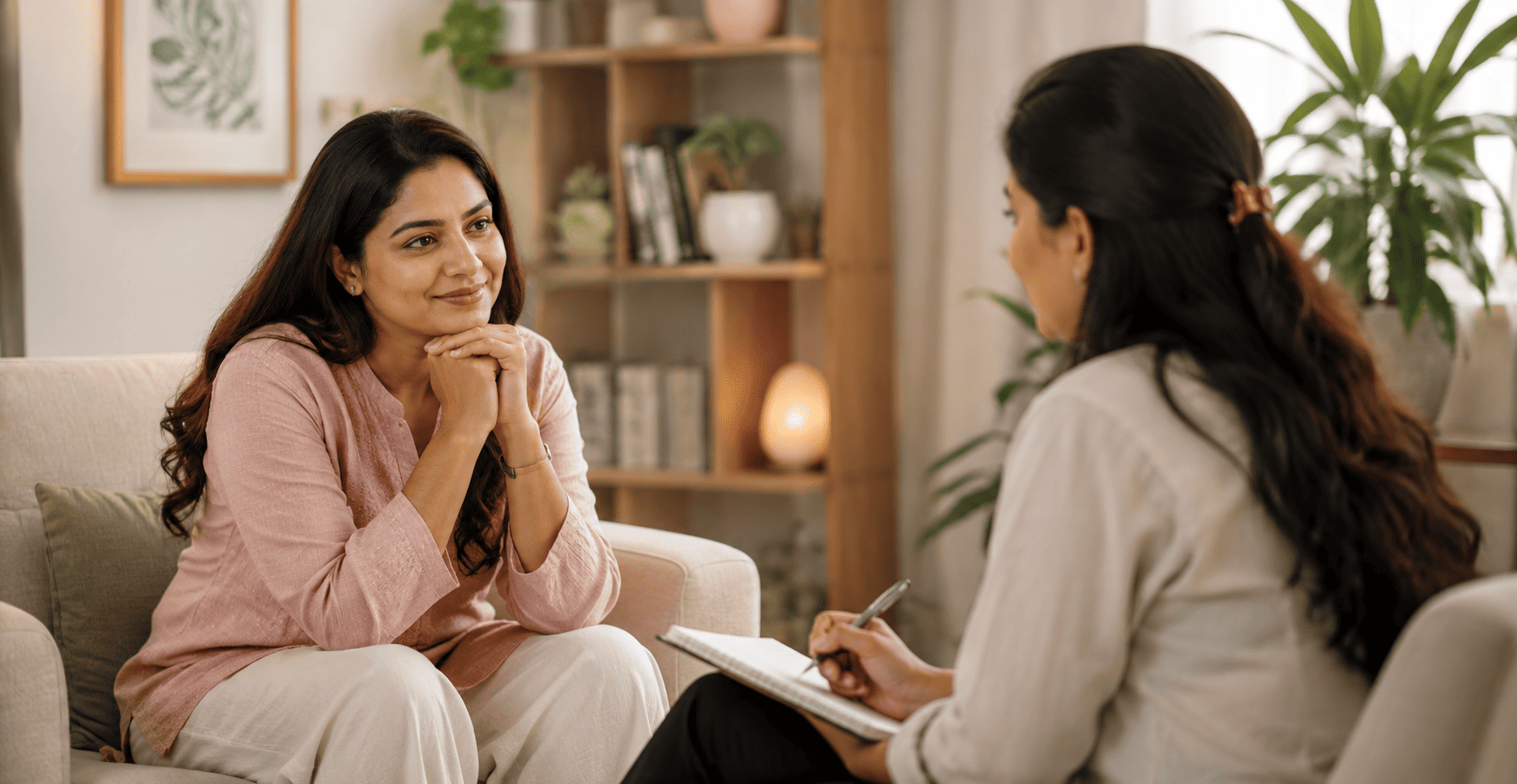 Warm healing counseling session